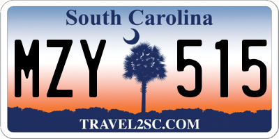 SC license plate MZY515