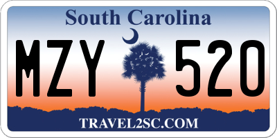 SC license plate MZY520