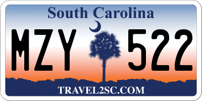 SC license plate MZY522