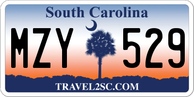 SC license plate MZY529
