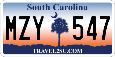 SC license plate MZY547