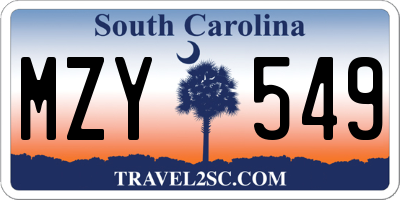 SC license plate MZY549