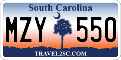SC license plate MZY550