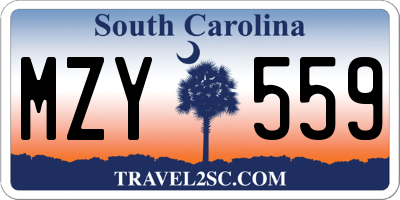 SC license plate MZY559