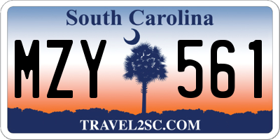 SC license plate MZY561