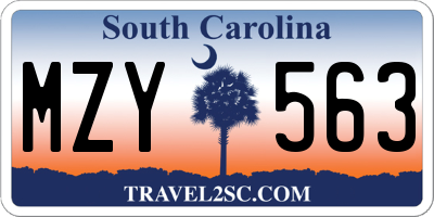 SC license plate MZY563