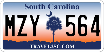 SC license plate MZY564
