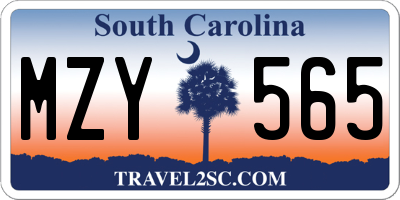 SC license plate MZY565