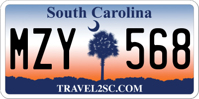 SC license plate MZY568
