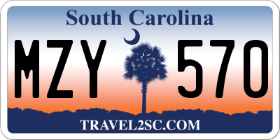 SC license plate MZY570