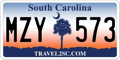 SC license plate MZY573