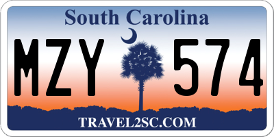SC license plate MZY574