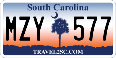 SC license plate MZY577