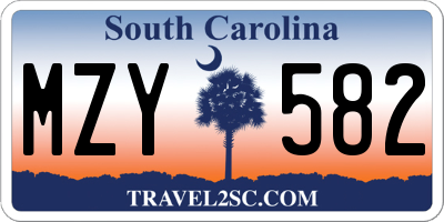 SC license plate MZY582