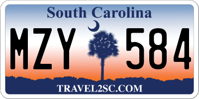 SC license plate MZY584