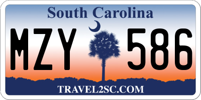 SC license plate MZY586