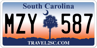 SC license plate MZY587