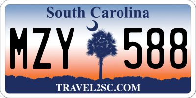 SC license plate MZY588