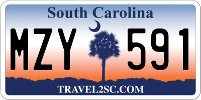SC license plate MZY591