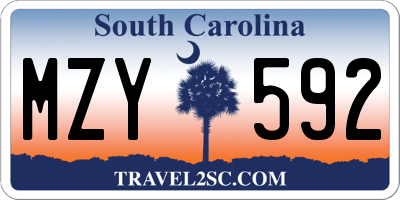 SC license plate MZY592