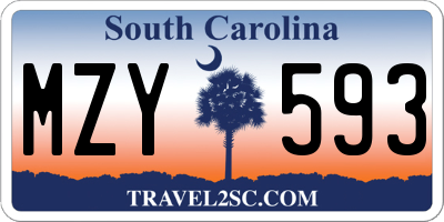 SC license plate MZY593
