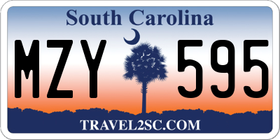 SC license plate MZY595