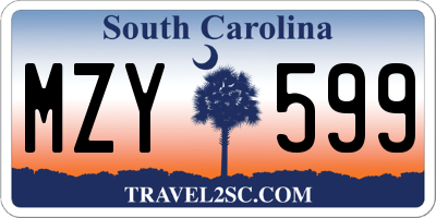 SC license plate MZY599