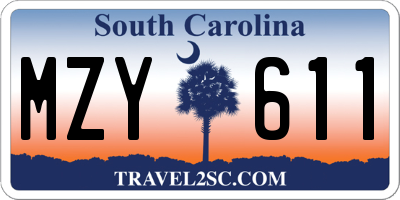 SC license plate MZY611