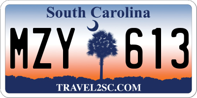 SC license plate MZY613
