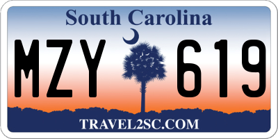 SC license plate MZY619