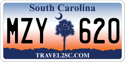 SC license plate MZY620