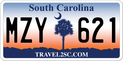 SC license plate MZY621