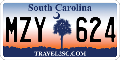SC license plate MZY624