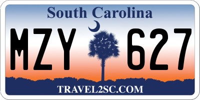 SC license plate MZY627