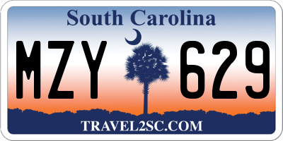 SC license plate MZY629