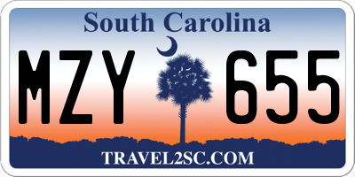 SC license plate MZY655