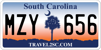 SC license plate MZY656