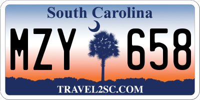 SC license plate MZY658
