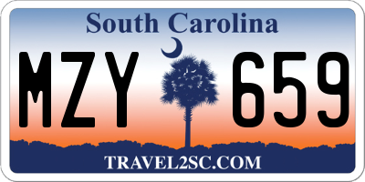 SC license plate MZY659