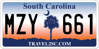 SC license plate MZY661