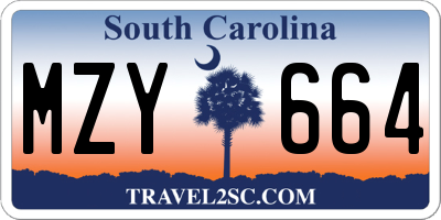 SC license plate MZY664