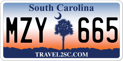 SC license plate MZY665