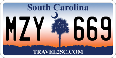 SC license plate MZY669