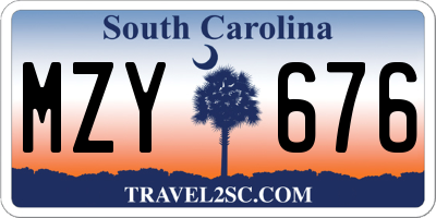 SC license plate MZY676