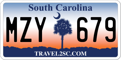 SC license plate MZY679
