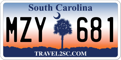SC license plate MZY681