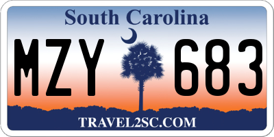 SC license plate MZY683