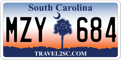 SC license plate MZY684