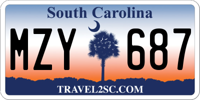 SC license plate MZY687