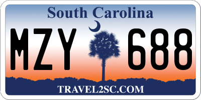 SC license plate MZY688